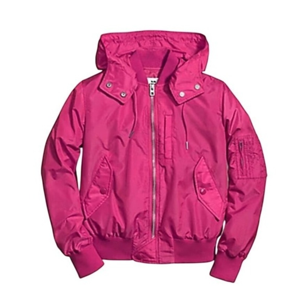 Coach Pink Hooded Anorak Bomber Jacket‎ Full Zip Windbreaker S